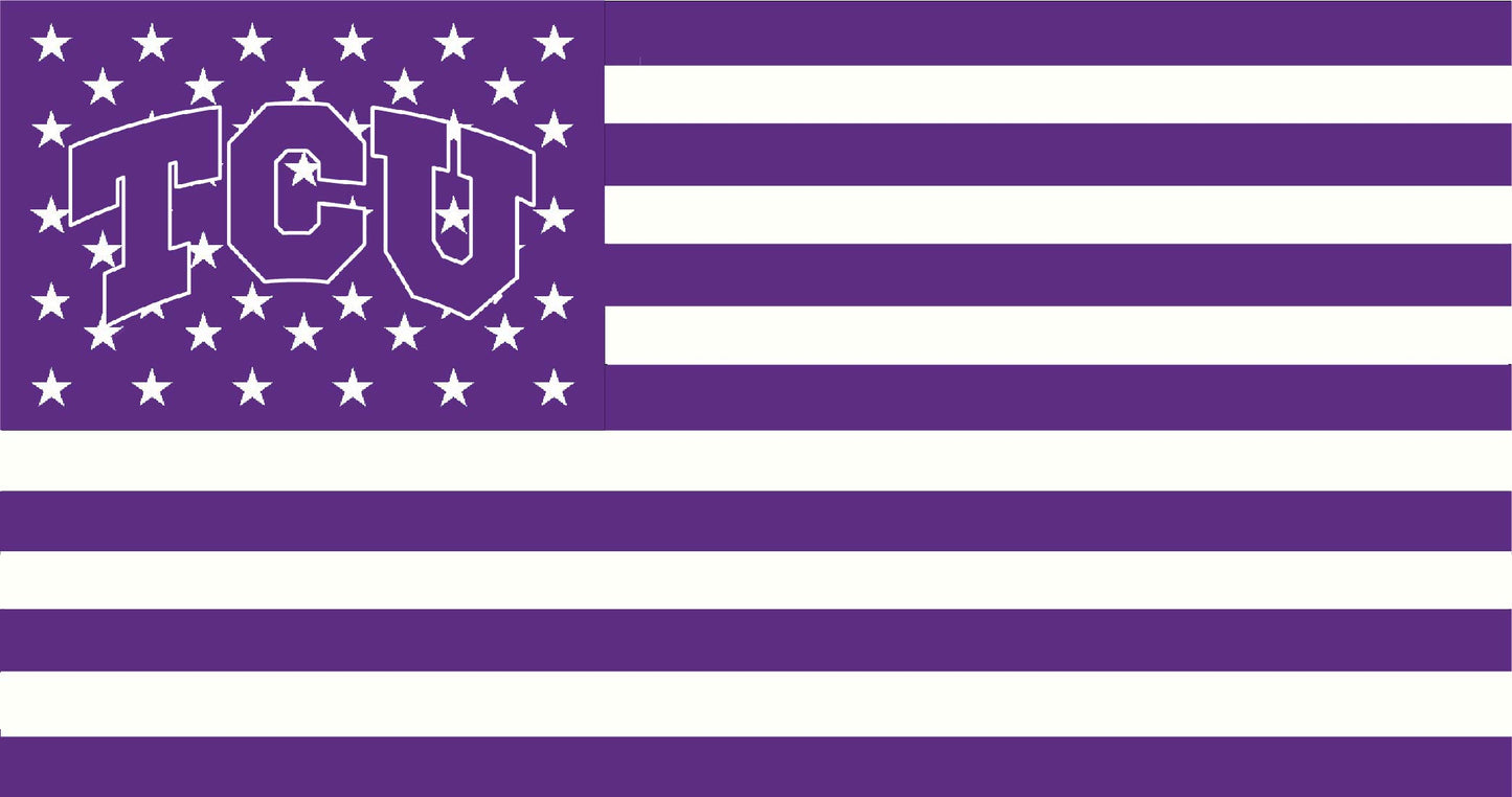 Texas Christian University (TCU) American Flag