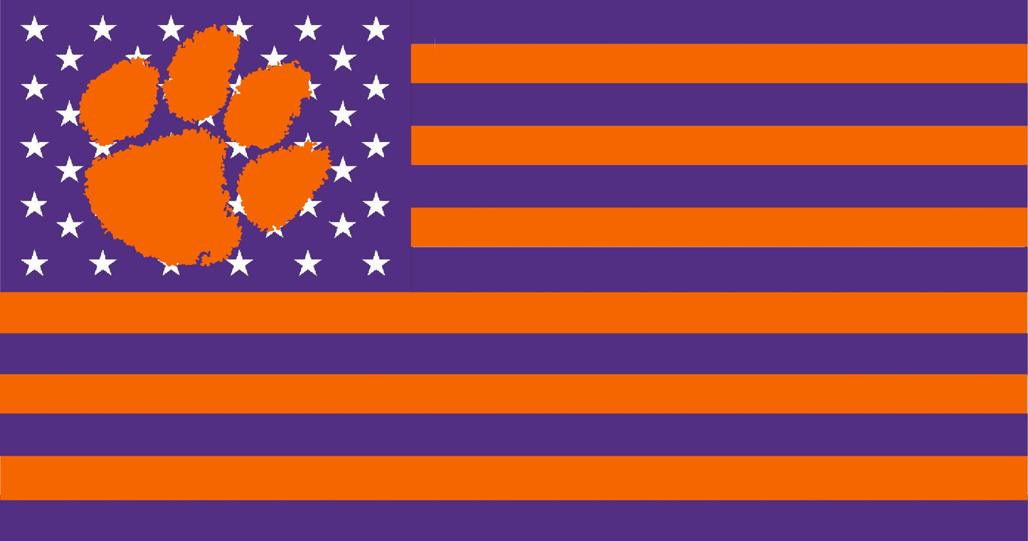 Clemson University American Flag